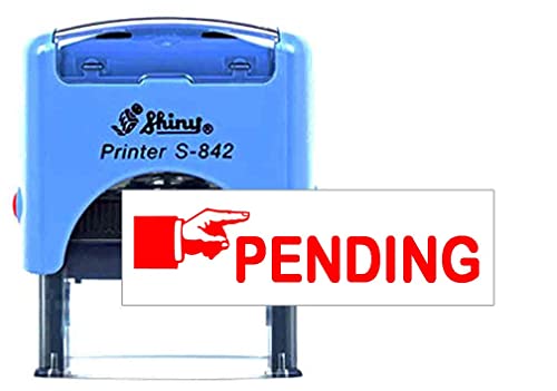 Sello autoentintable pendiente con símbolo de mano – Brillante S-842 – Marca tareas, archivos y pedidos en revisión
