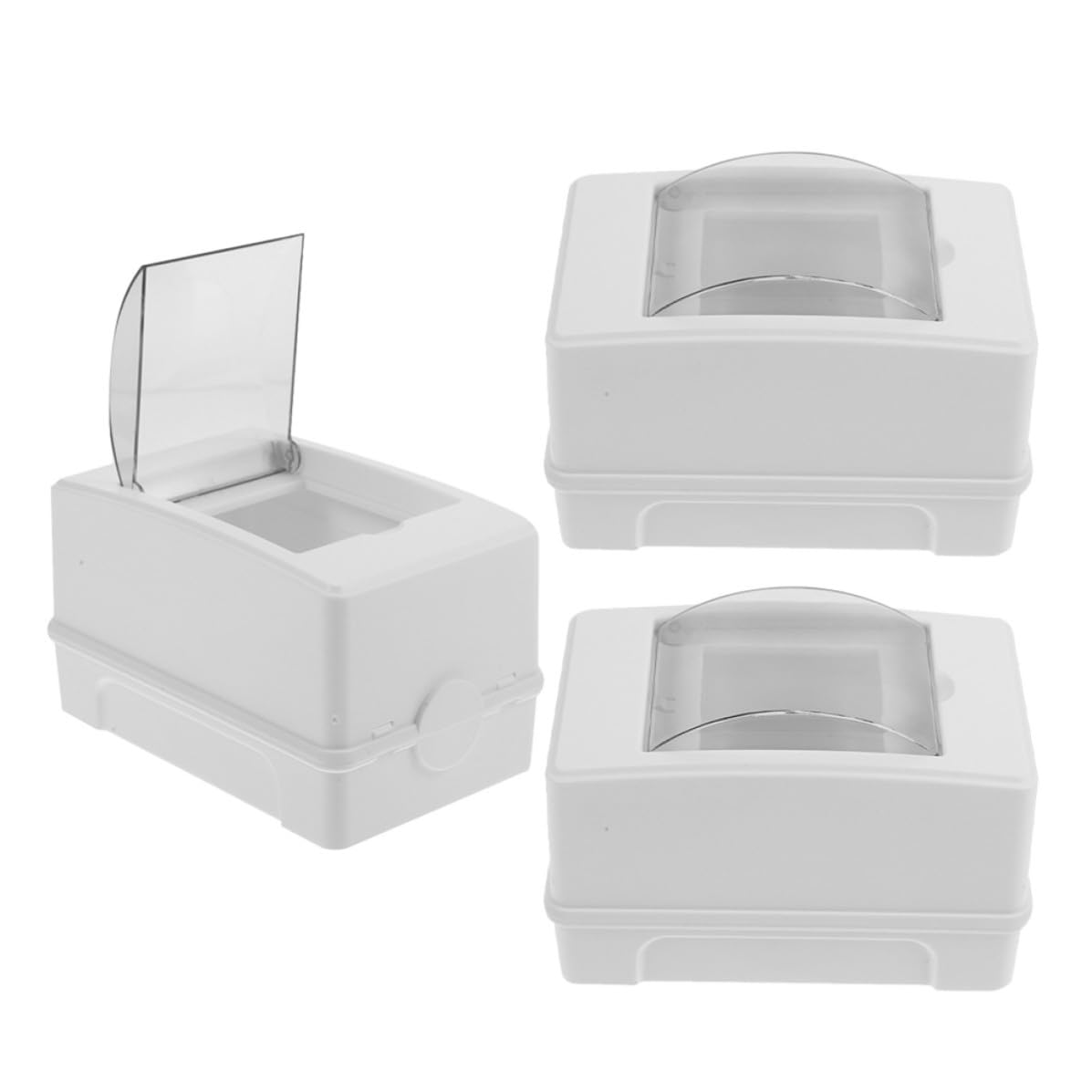 3 unidades de caja de distribución de energía impermeable con ventana, material ABS y PC, estructura compacta para protección de interruptores automáticos en exteriores y comercios miniatura 1