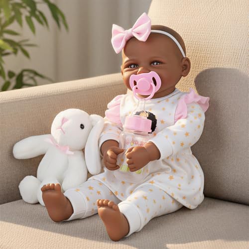 Muñeca Bebé Reborn Negra KSBD 17 Pulgadas con Accesorios miniatura 3