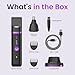Groin & Body Hair Trimmer for Men - Electric Shaver for Pubic Hair, Chest, Legs - Ball Pubic Groomer, LED Light, Replaceable Ceramic Blade Heads, USB-C Recharge Dock, Waterproof Hygiene Razor, Purple