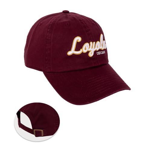 Desert Cactus Loyola University Chicago Baseball Hat LUC Ramblers Brimmed Embroirderd Hats Cap Adjustable Cloth Strap Adult (Style A) Red