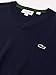 Lacoste Men's Monochrome Cotton V-Neck Sweater, Navy Blue, Medium