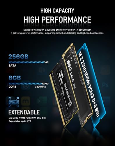 Image of BOSGAME E5 Mini pc, Ryzen 5300U, 8GB DDR4 RAM 256GB SSD Mini Computers