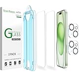 amFilm OneTouch 2+2 Pack for iPhone 15 Plus 6.7