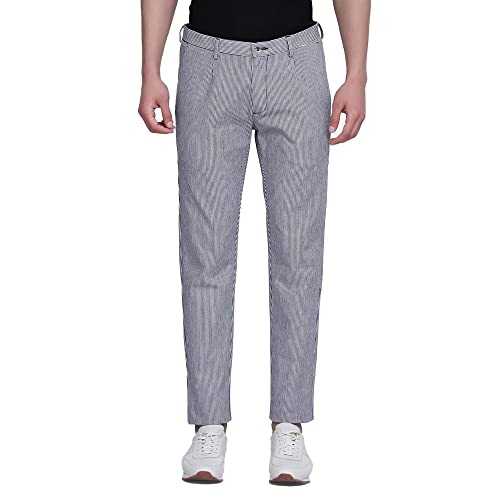 Image of blackberrys Stripes Cotton Stretch Slim Men's Trousers