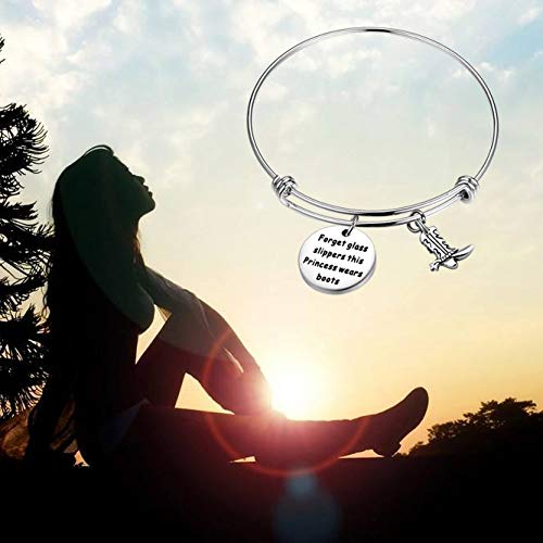 Seiraa Cowgirl Boot Bracelet Cowgirl Gift Country Western Jewelry Gift For Farm Lover Girls Cowgirl Charm Bangle (Cowgirl Bracelet) #TOP5