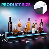 Leekimid Led Lighted Liquor Bottle Display Shelf, 30 Inch 2 Tier Whiskey Rack, Support USB, Bar Stand with RF Remote & App Control, Illuminated Acrylic Lighting Shelves for Home Bar, Party - Image 3