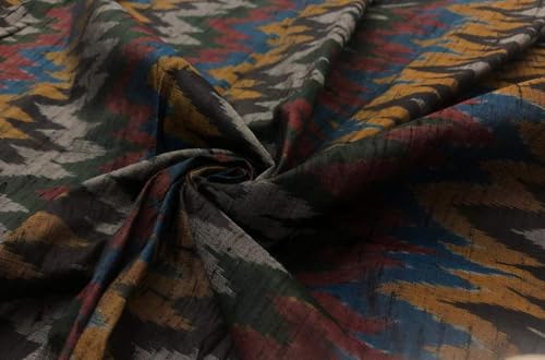Tissu soie Dupion Ikat pour confectionner veste et rideaux