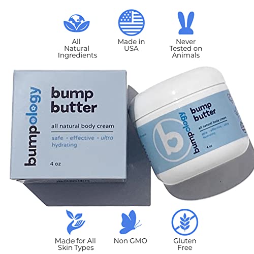 Bumpology Bump Butter Stretch Mark Moisturize Cream | 2-In-1 All Natural Belly Cream For Pregnancy | Made In Usa | Hydrating Stretchmark Body Cream Cocoa Butter Lotion | Pregnancy Skin (4 Ounce (Pack Of 4)) #TOP1
