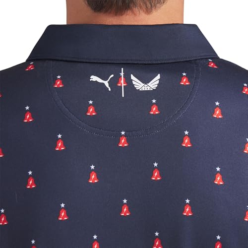 PUMA X Volition Liberty Men's Golf Polo Shirt, Deep Navy-White Glow, XL