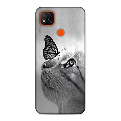 Image of Printed Mobile Back Hard Case Cover for Xiaomi Redmi 9C / Xiaomi Poco C31 / Xiaomi Redmi 9 Activ /Xiaomi Redmi 9 | Pet, Butterfly, Animal, Cute Cat, Animal Lover-2195