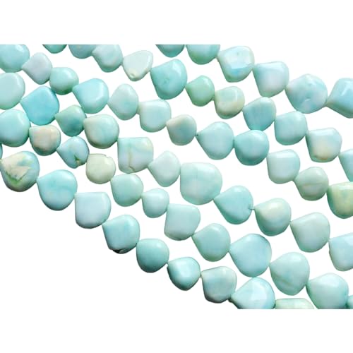 Opale bleue perles de coeur uni 12-17 mm perles percées droites bijoux