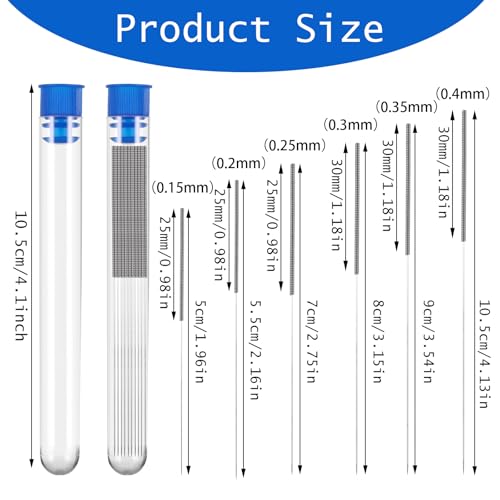 Giantree 60 Stück 3D Drucker Düsen Reinigungs Nadel, 3D Drucker Düsenreinigungsset, Edelstahl-Düsenreinigung Nadeln 3D-Drucker-Zubehör Nozzle Cleaning Tool Kit Nadeln(0.15/0.2/0.25/0.3/0.35/0.4mm) – Bild 3