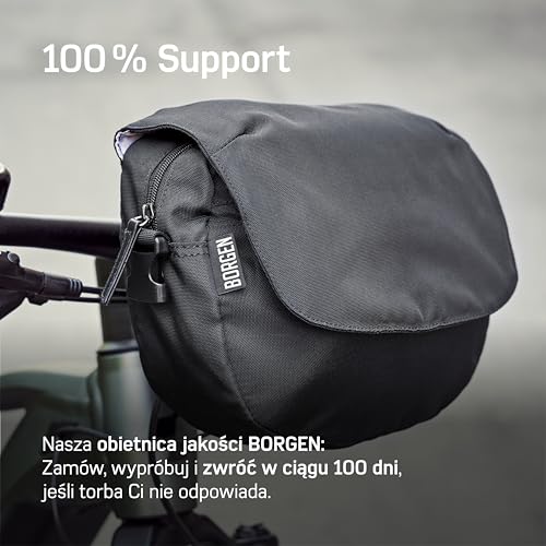 Borgen KLICKfix torba na kierownicę rowerową – wodoodporna i przestronna torba na kierownicę rowerową 5 L – torba rowerowa na kierownicę