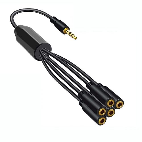 YSJJZRL 3.5mm 4 �� 1 �I�X - 3/4/5/6 ���X �X�e���I �X�v���b�^�[ �I�[�f�B�I �P�[�u�� 3/4/5/6 �E�F�C 3.5mm 4 �ɃX�v���b�^�[ (3.5mm 4�� 1�`5)