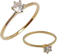 Anel Solitário Banhado a Ouro 18k Zirconia