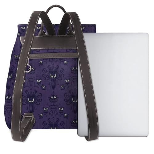 Image of Haunted Mansion Backpack Purse for Women Men Large Womens Backpack Leather Travel Casual Daypack Fashion Backpack Purse Designer Ladies Shoulder Bags