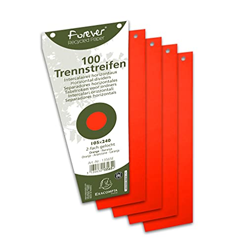 Exacompta 13595B 100er Pack Karton-Trennstreifen. Trapezform farbig sortiert. Für eine übersichtliche Anblage Ihrer Dokumente. Trennlaschen Trennblätter Ordner Register Blauer Engel