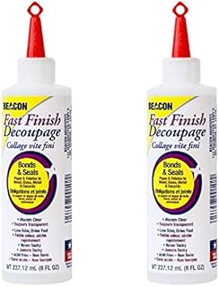 BEACON Fast Finish Decoupage - Perfect Versatile Medium for Creative Home Decor and Gift Items, 8-Ounce, 2-Pack