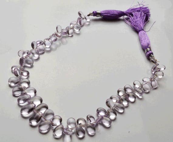Perles améthyste rose en poire lisse pour réussir vos colliers et bracelets faits main facilement
