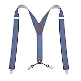 Material: Polyester Gözəl 3.5CM Lederhose Strap Männer Adult 6 Clips Strapse Serien (Color : Blue)