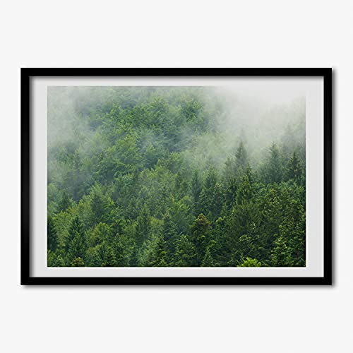 Cadre en bois moderne forêt mystérieuse Tulup 70x50 cm pour grand mur