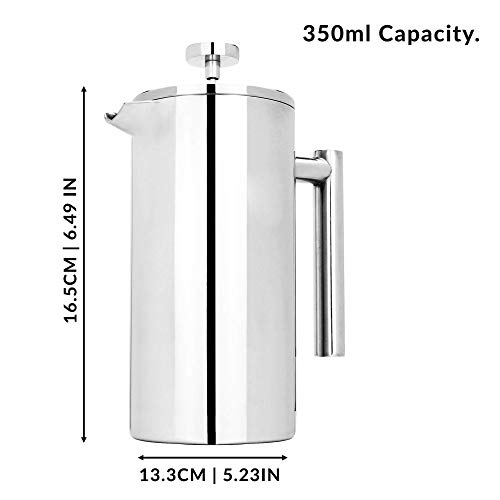 French Press Cafetiere | Steel Coffee Maker | FREE...