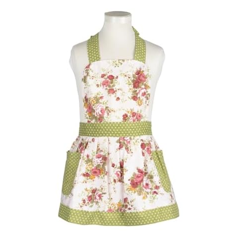 NEOVIVA Children Aprons for Kids Cooking, Baking, BBQ and Gardening, Heavy Duty Kids Aprons with Pockets for Little Curious Chef, Style Diana, Floral Quartz Pink Cover