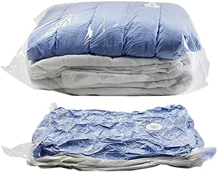 SMART KRAFT 6 PACK 80 X 60CM LARGE VACUUM STORAGE BAGS FOR CLOTHES, DUVETS, BEDDING, PILLOW, TRAVELING WITH DOUBLE ZIP SEAL VACUUM BAGS FOR CLOTHES