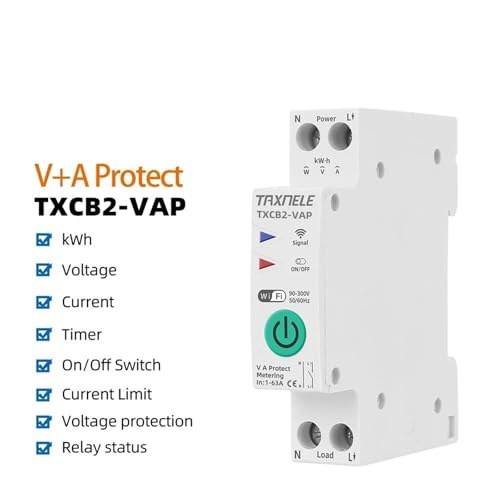 Medidor de energía de 63A con interruptor y temporizador 1P+N para control de consumo eléctrico 3