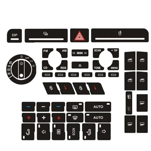 Kit réparation boutons Audi A4 B6 B7 stickers climatisation et portes