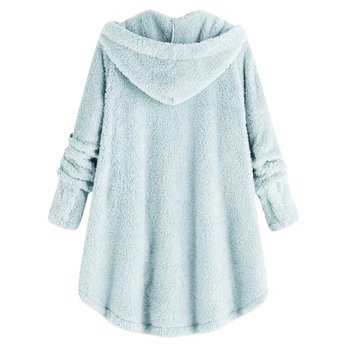 Warm Fleece Hood Coat for Women Sherpa Jackets Fluffy Sweatshirt Pullover Tops Winter Plus Size Coats Outwear S-5XL3