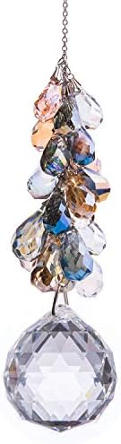 40mm Crystals Ball Prisms Suncatcher Hanging Ornament Chakra Crystals Rainbow Maker with Colors Crystal Pendants for Home,Office,Garden Decoration