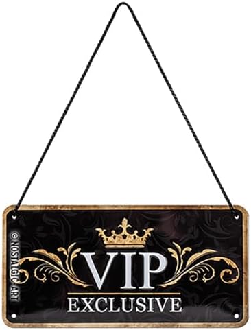 Retro Hängeschild VIP Exclusive - Metall Blechschild 10x20cm