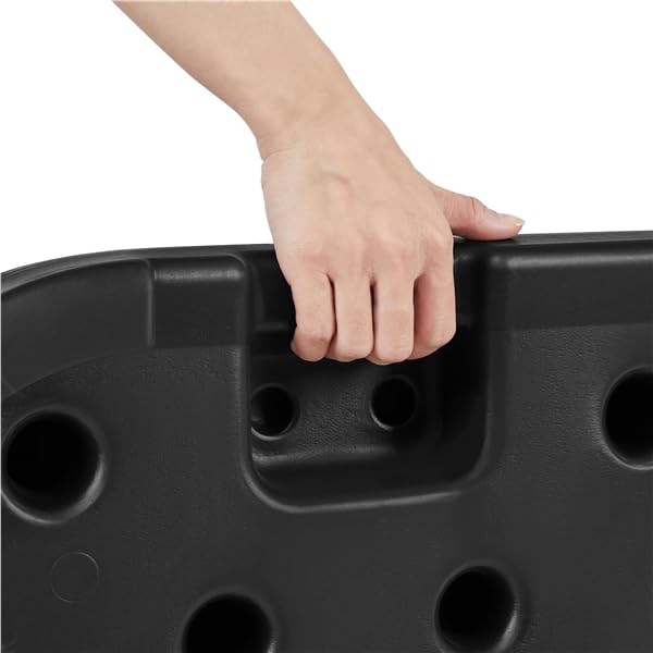 Yaheetech Base per Ombrellone Set 4 Pezzi Pesante Riempibile con Sabbia o Acqua 60L in HDPE con 4 Connettori Motivi di Rattan per Esterno Giardino Terrazza Nero