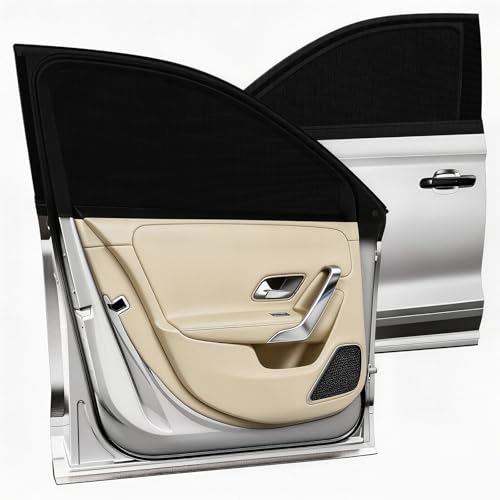 PEMOTech Pare Soleil Voiture Bébé et Animaux, Matériau Spandex Certifié UV & Anti-Moustiquaire, Compatible 98% Véhicules (2PCS Chaussette Arrière Haute...