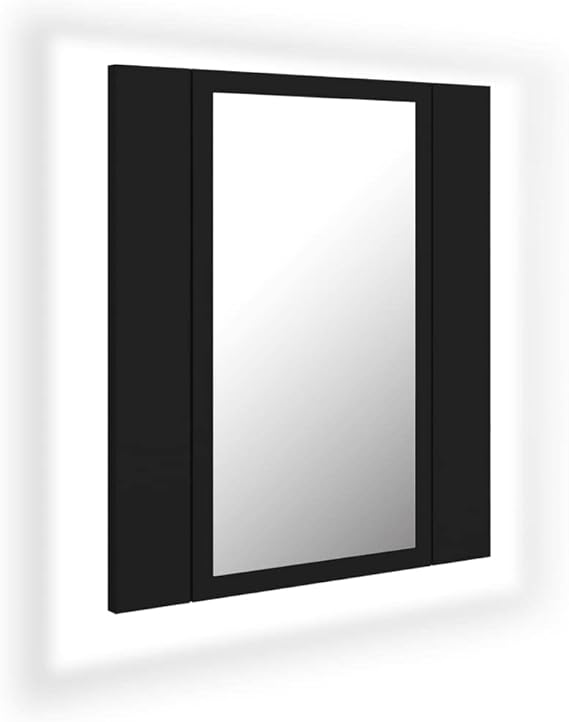 vidaXL LED Bathroom Mirror Black 40x12x45 cm Acrylic Amazon