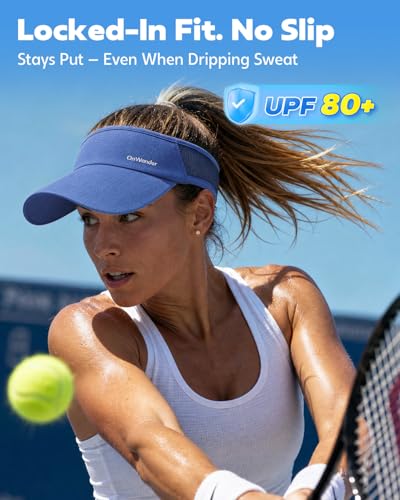 Image of Sport Sun Visor Hat for Women Men - Lightweight Stretchy Polyester Spandex Quick Dry Sweatband Wrinkle Resistant