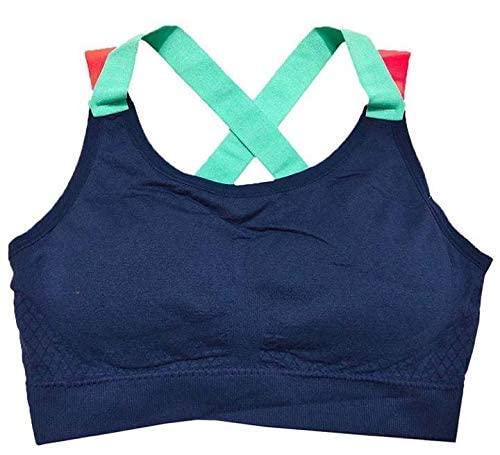 Womens Sports Bra Seamless Racerback Removable Padded Support Yoga Gym Stretch Activewear Workout Fitness Cross Back-image-41