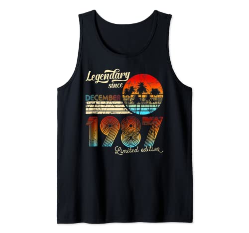 Cumpleaños Legendario Desde Diciembre De 1987 Regalo. Camiseta sin Mangas