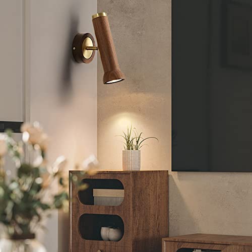 Apliques de pared de madera de nogal con estilo moderno y orientación ajustable 2