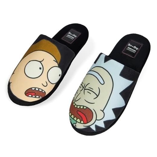Rick y Morty Zapatillas Hombre Casa - Pantuflas Hombre, Zapatillas Andar Por Casa Hombre, Talla 40-45 - Regalos Hombre (Negro/Multicolor, 40-41)