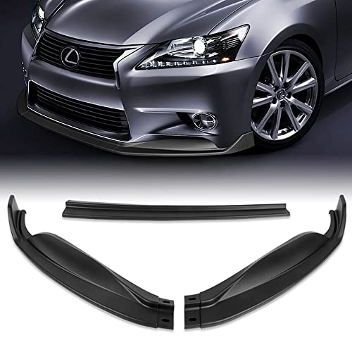 Q1-TECH, Front Bumper Lip fit for Compatible with 2013 - 2015 Lexus GS-Series Base Model Only , Front Bumper Lip Spoiler Air Chin Body Kit Splitter, Unpainted Matt Black ABS, 2014 (STP-Style)