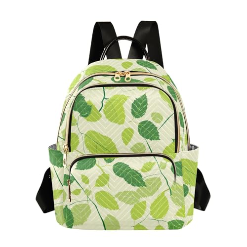 Mochila para portátil de 12.5 de hojas verdes primaverales para tus viajes y oficina