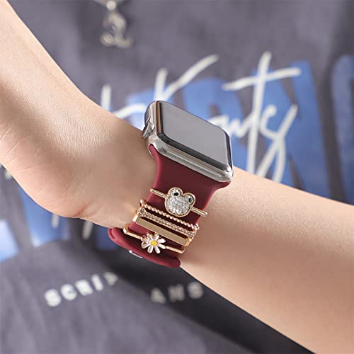 Charms for Apple Watch Straps 44mm 40mm 41mm 38mm 45mm 42mm,Shiny Decorative Ring Loops for iWatch series 8 7 6 5 4 3 Galaxy watch 5 Galaxy watch 4 Women watch Accessories - Image 4