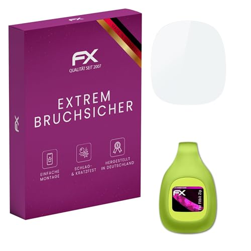 atFoliX Glasfolie kompatibel mit Fitbit Zip Bildschirmfolie, 9H Hybrid-Glass FX Schutzpanzer Folie