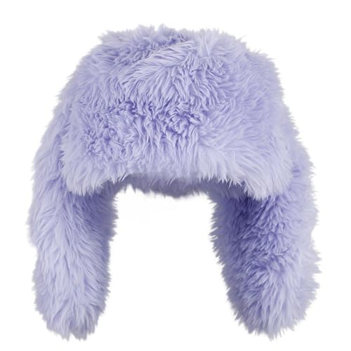 Bonnet d'hiver pour enfants chaud à grandes oreilles lapin en fourrure