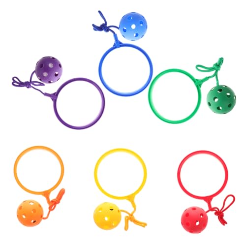 ifundom 6 Piezas Bola de aro Saltando Juego de Deporte de Interior Saltar maquinas Gym Juegos para Juguete de Tobillo de Pelota de Salto Juego de Pelota de Salto de Tobillo de Cuerda