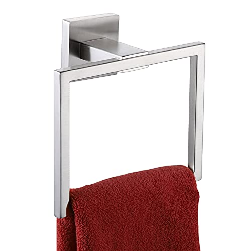 Image of KOKOSIRI Bath Towel Ring Towel Hanger Bathroom Towel Holder Towel Rack Wall Mounted Stainless Steel Contemporary Style, Brushed Steel, B3004BR