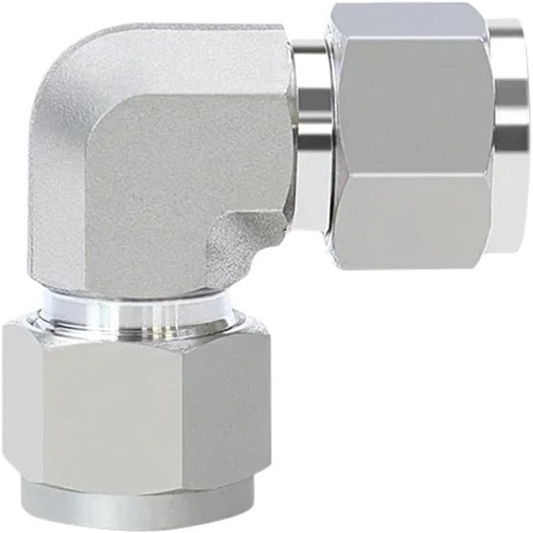 1pc 3 6 8 10-25mm 1/8" 1/4" 3/8" 1/2" 3/4" 1" Tube OD Compression Union Elbow 90 Deg Forged 316L Stainless Steel Pipe Fitting Compression Double-F(No-Plated,6mm)
